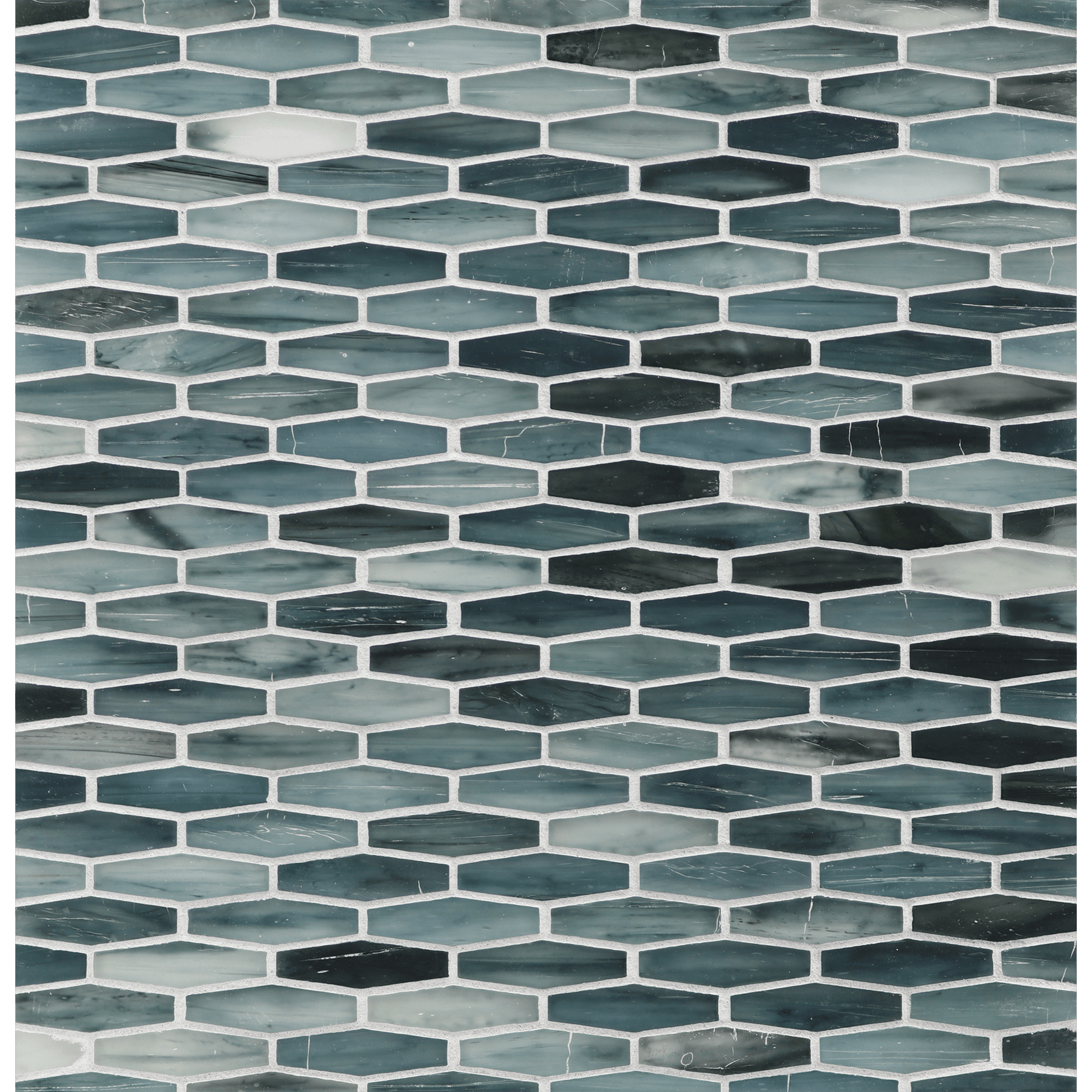 TOZEN: Iodine Martini Elongated Hexagon Field Mosaic (11.96"x12.58" | silk)