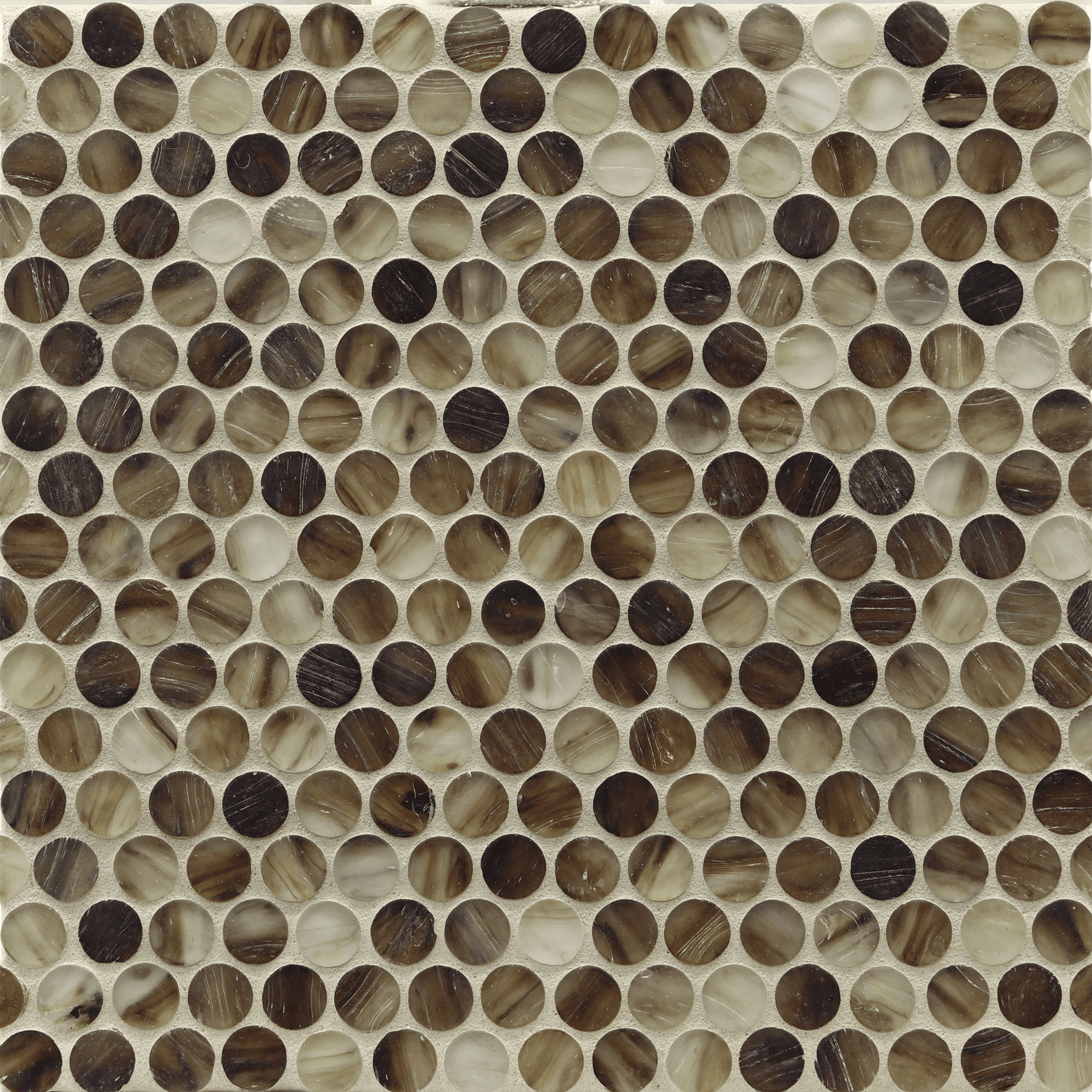 TOZEN: Lithium 0.75" Penny Round Field Mosaic (11.75"x11.77" | silk)