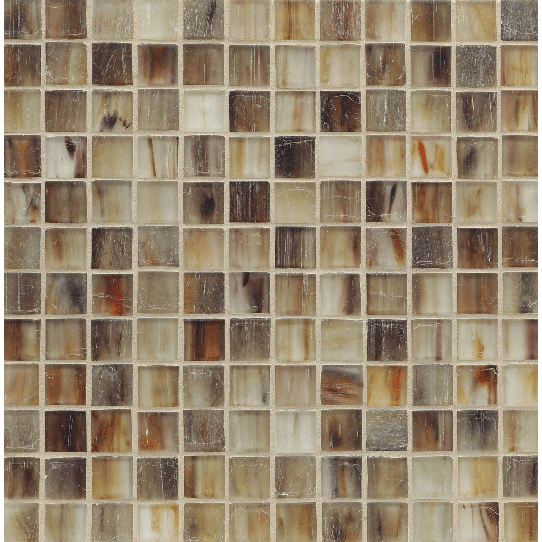 TOZEN: Lithium 1"x1" Straight Stack Field Mosaic (12.51"x12.51" | silk)