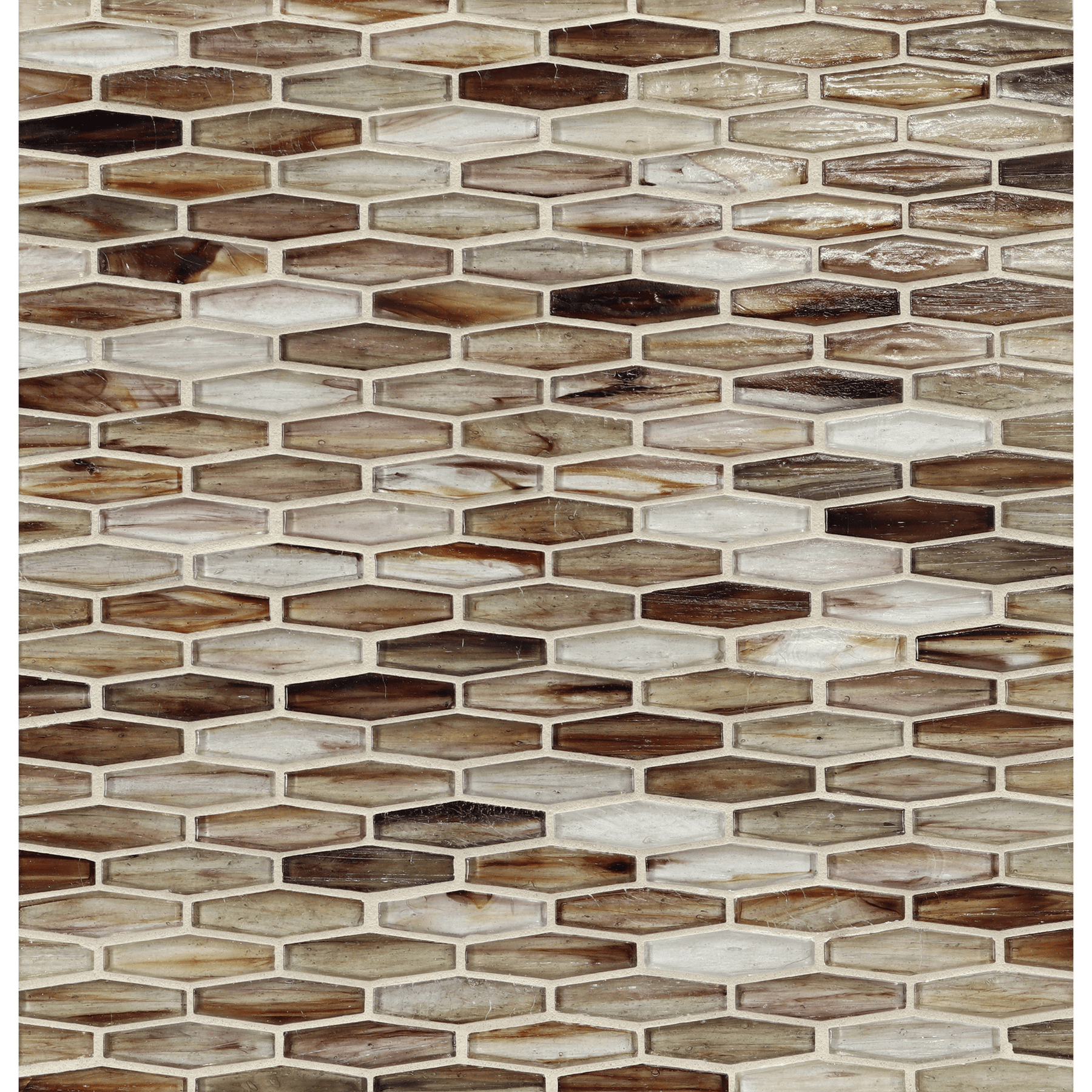 TOZEN: Lithium Martini Elongated Hexagon Field Mosaic (11.96"x12.58" | natural)