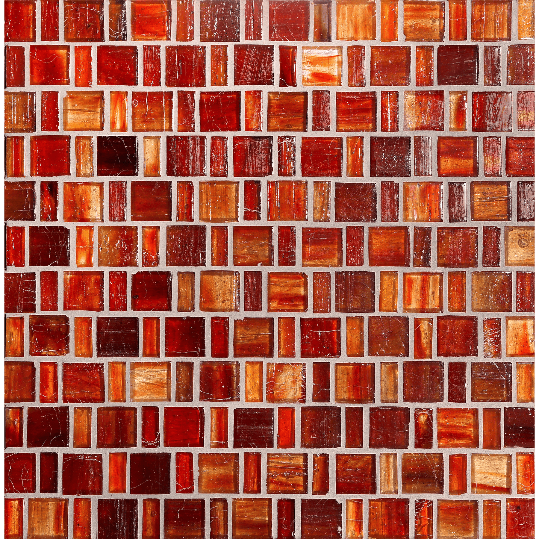 TOZEN: Marrakech Red Japonaise Offset Field Mosaic (12.57"x12.50" | natural)