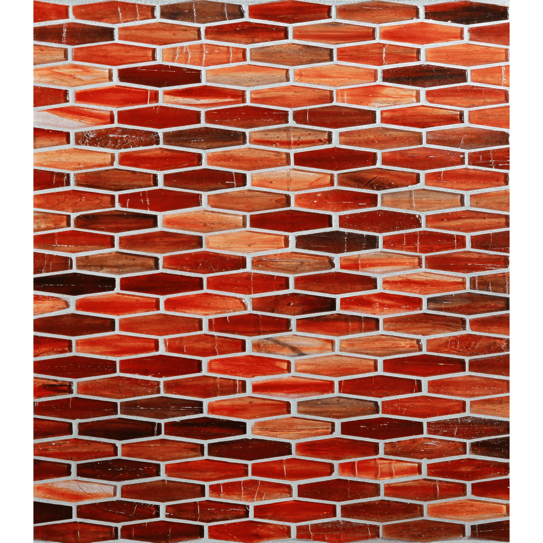 TOZEN: Marrakech Red Martini Elongated Hexagon Field Mosaic (11.96"x12.58" | natural)