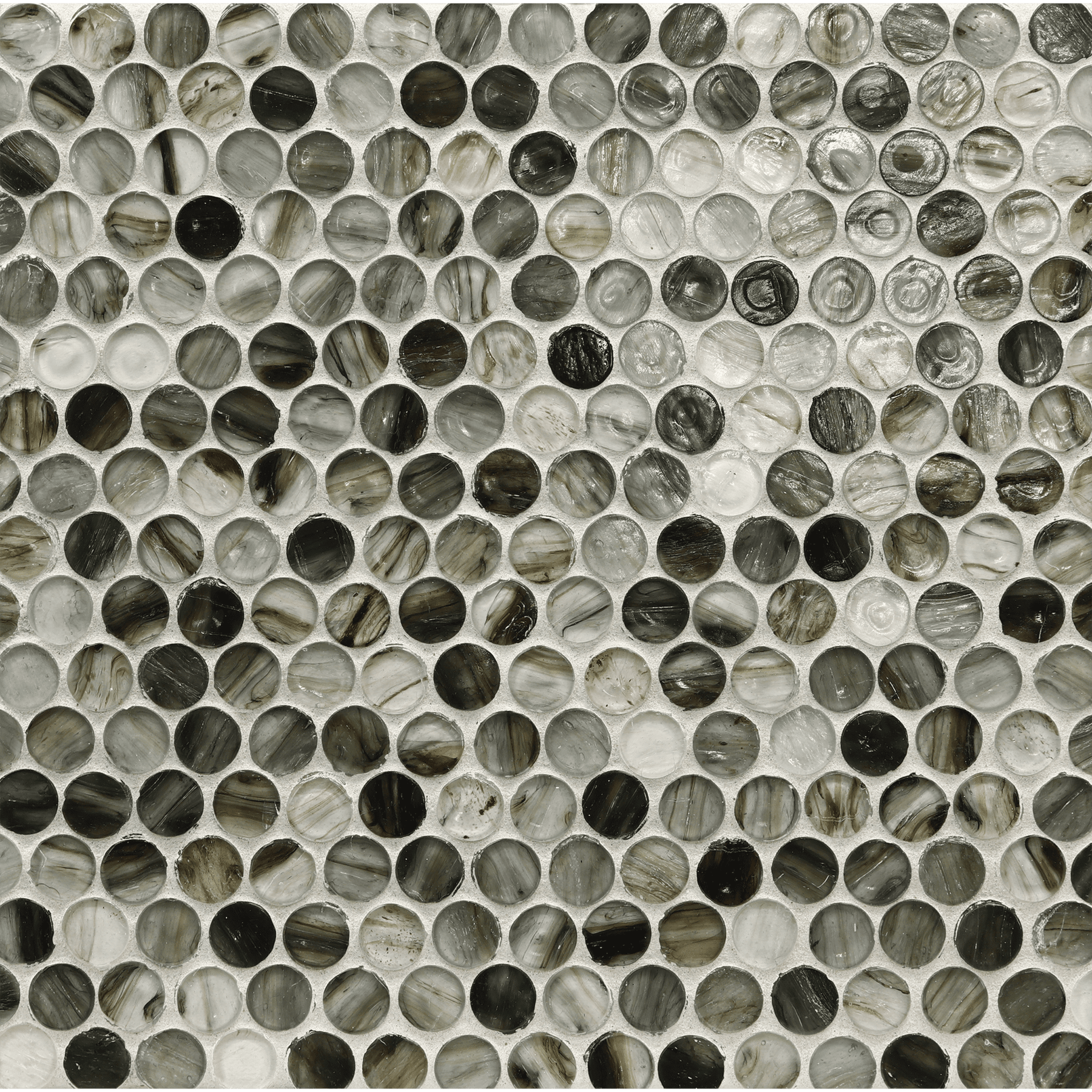 TOZEN: Nickel 0.75" Penny Round Field Mosaic (11.75"x11.77" | natural)