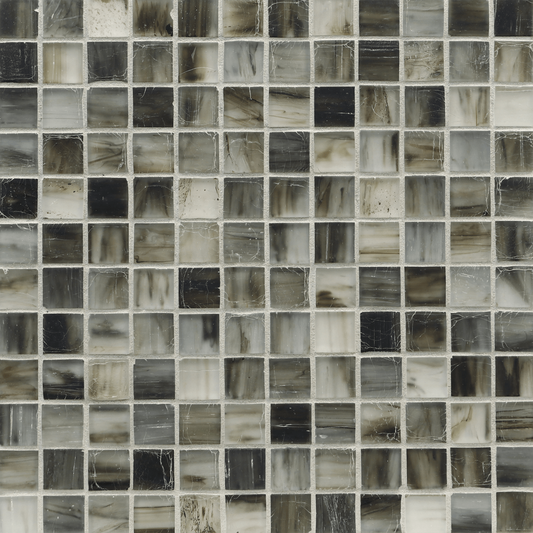 TOZEN: Nickel 1"x1" Straight Stack Field Mosaic (12.51"x12.51" | silk)