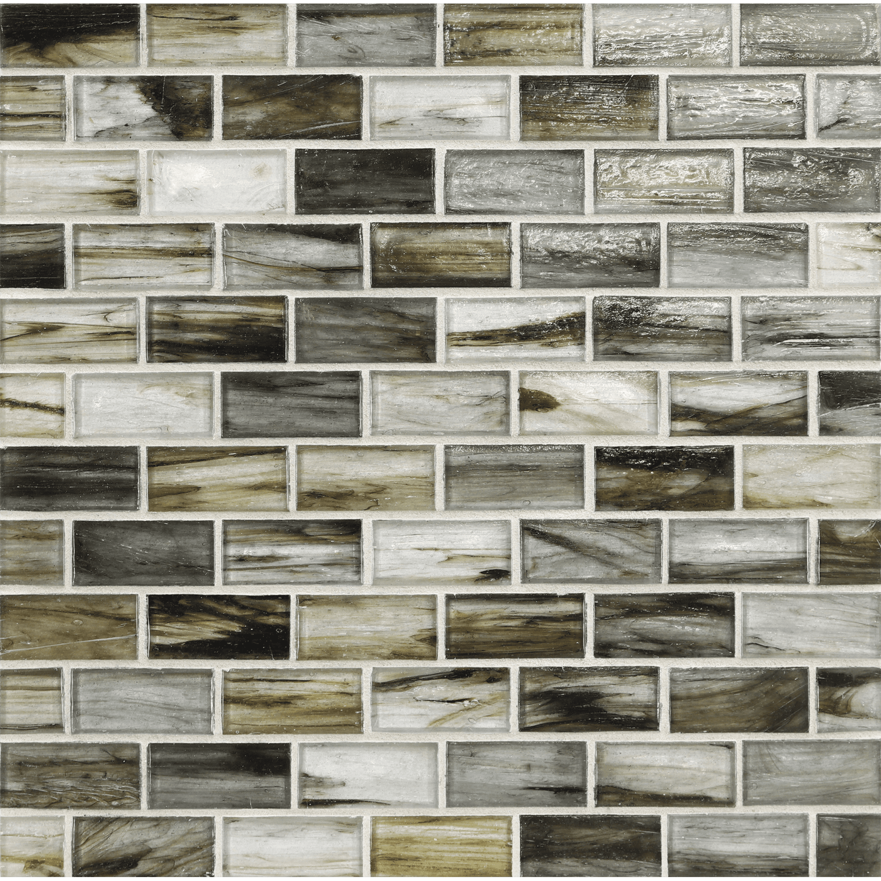 TOZEN: Nickel 1"x2" Staggered Joint Field Mosaic (11.52"x12.51" | natural)