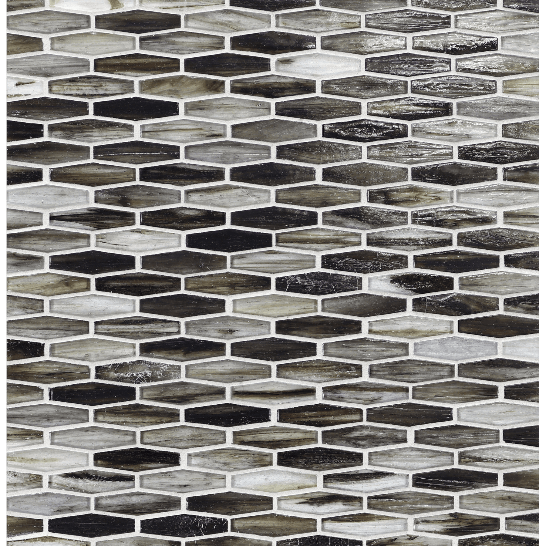 TOZEN: Nickel Martini Elongated Hexagon Field Mosaic (11.96"x12.58" | natural)