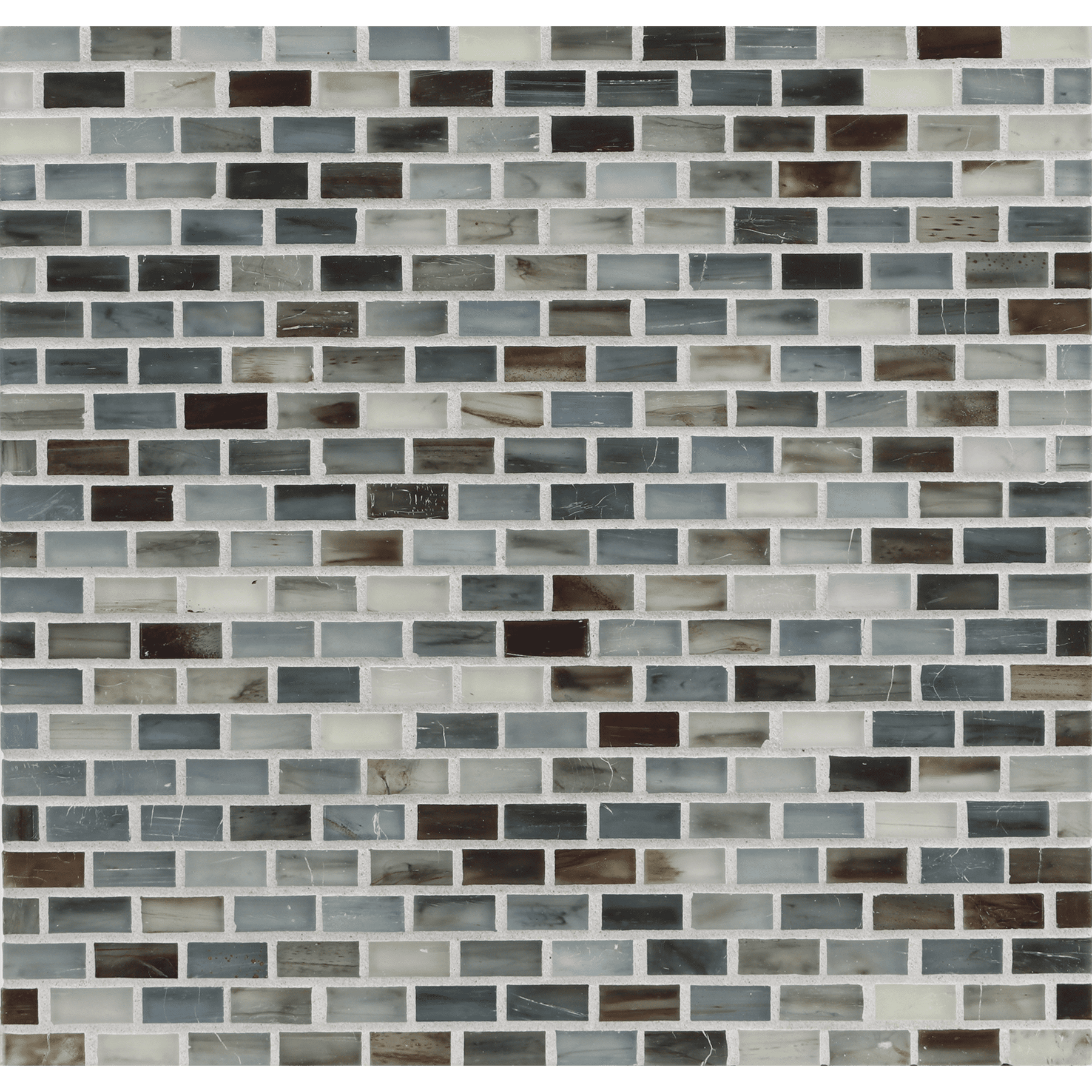 TOZEN: Oxygen 0.5"x1" Staggered Joint Field Mosaic (12.51"x12.51" | silk)