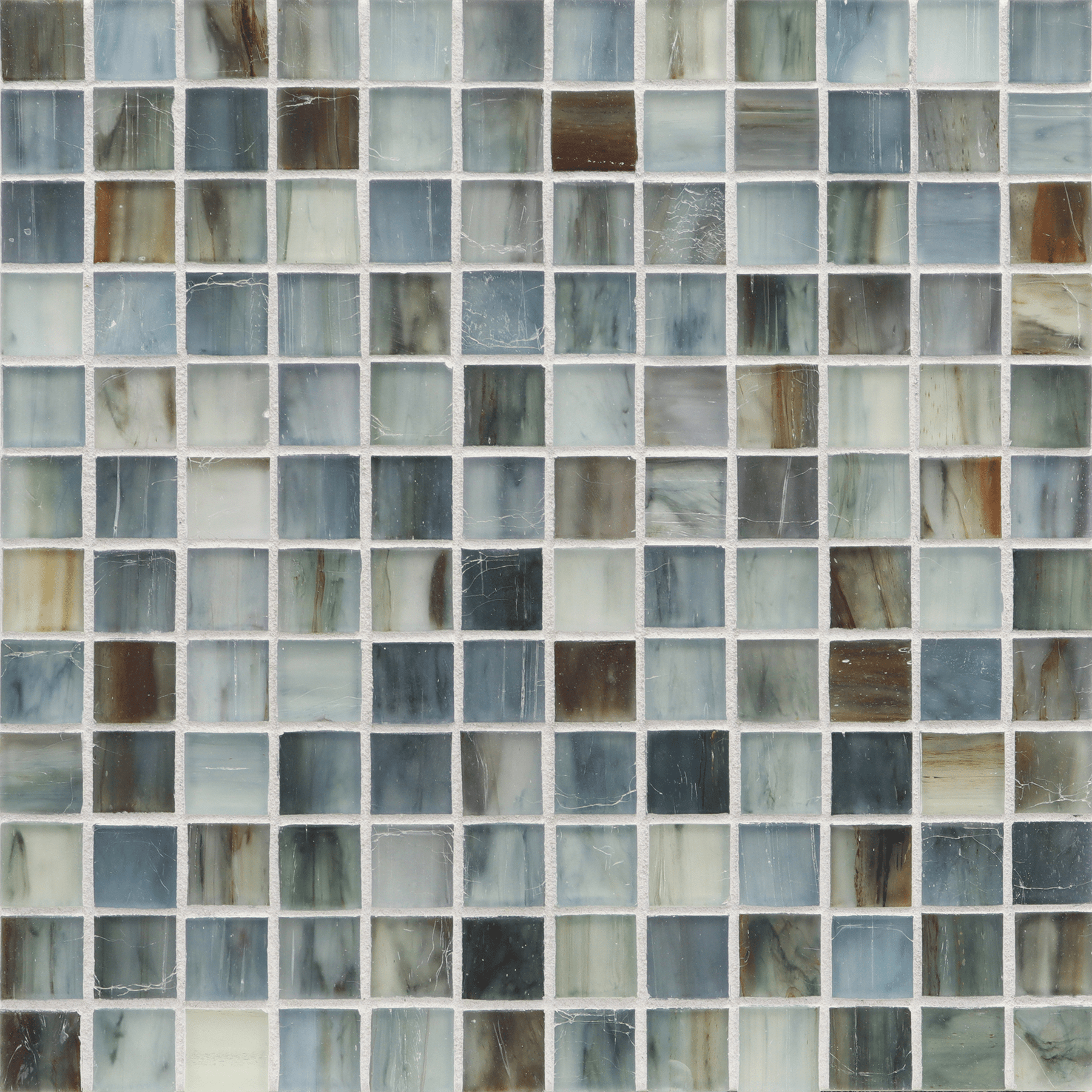 TOZEN: Oxygen 1"x1" Straight Stack Field Mosaic (12.51"x12.51" | silk)