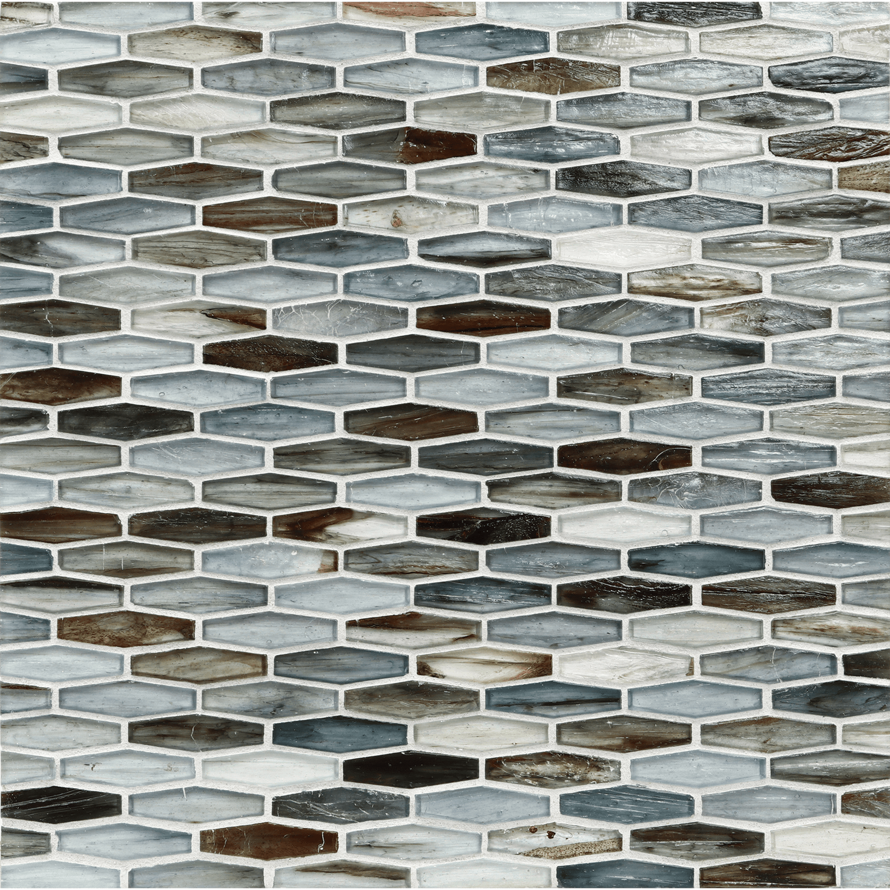 TOZEN: Oxygen Martini Elongated Hexagon Field Mosaic (11.96"x12.58" | natural)