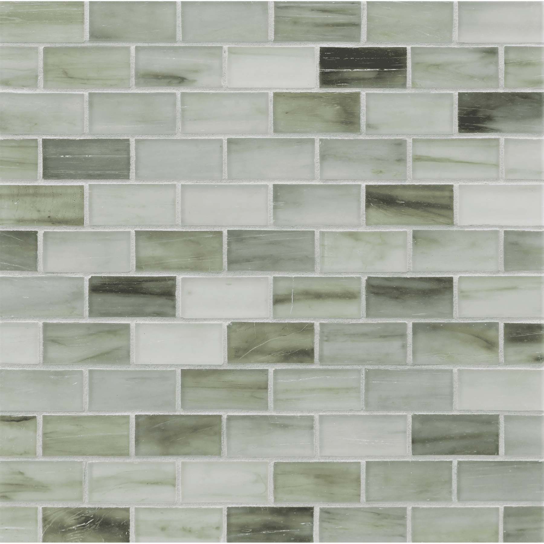 TOZEN: Selenium 1"x2" Staggered Joint Field Mosaic (11.52"x12.51" | silk)