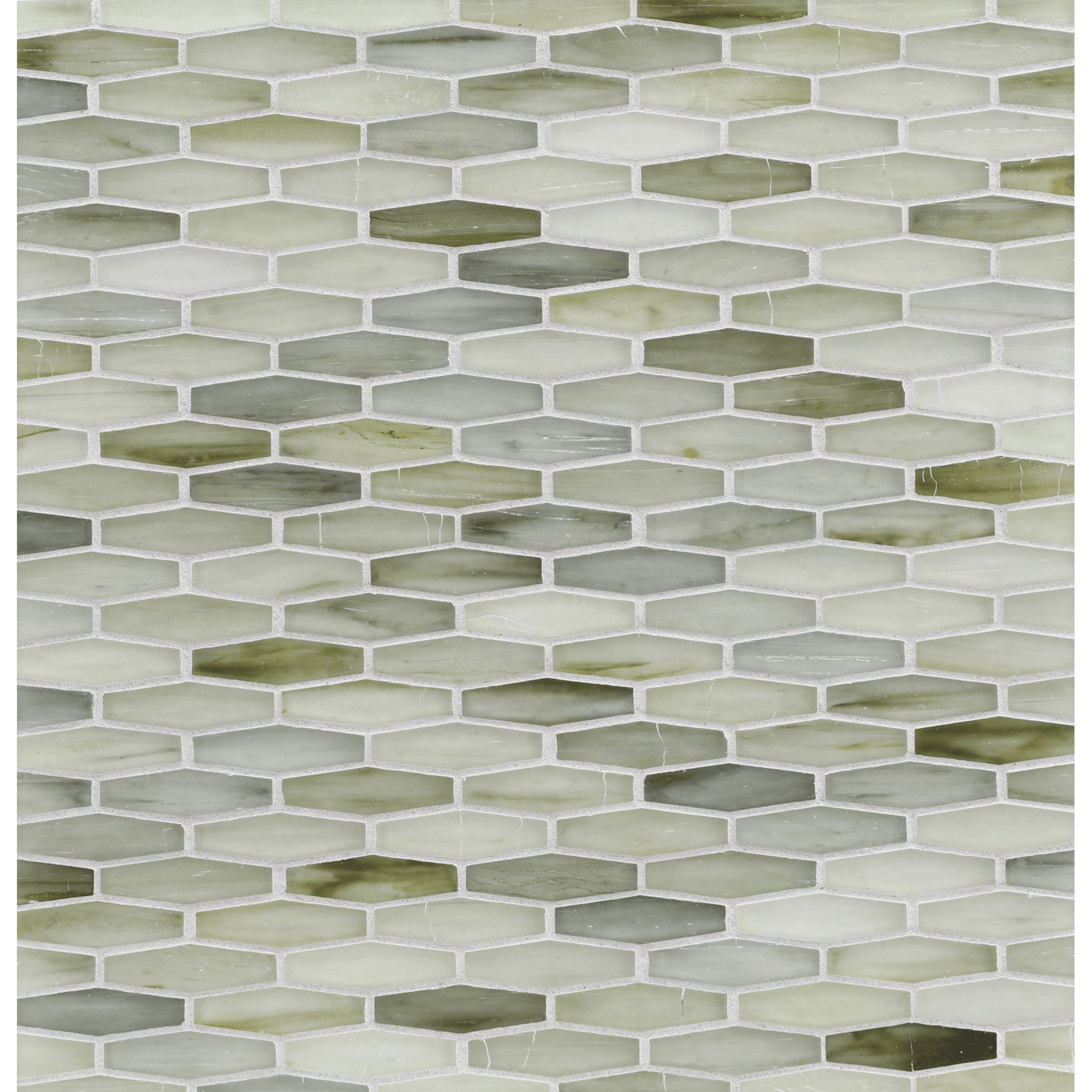 TOZEN: Selenium Martini Elongated Hexagon Field Mosaic (11.96"x12.58" | silk)