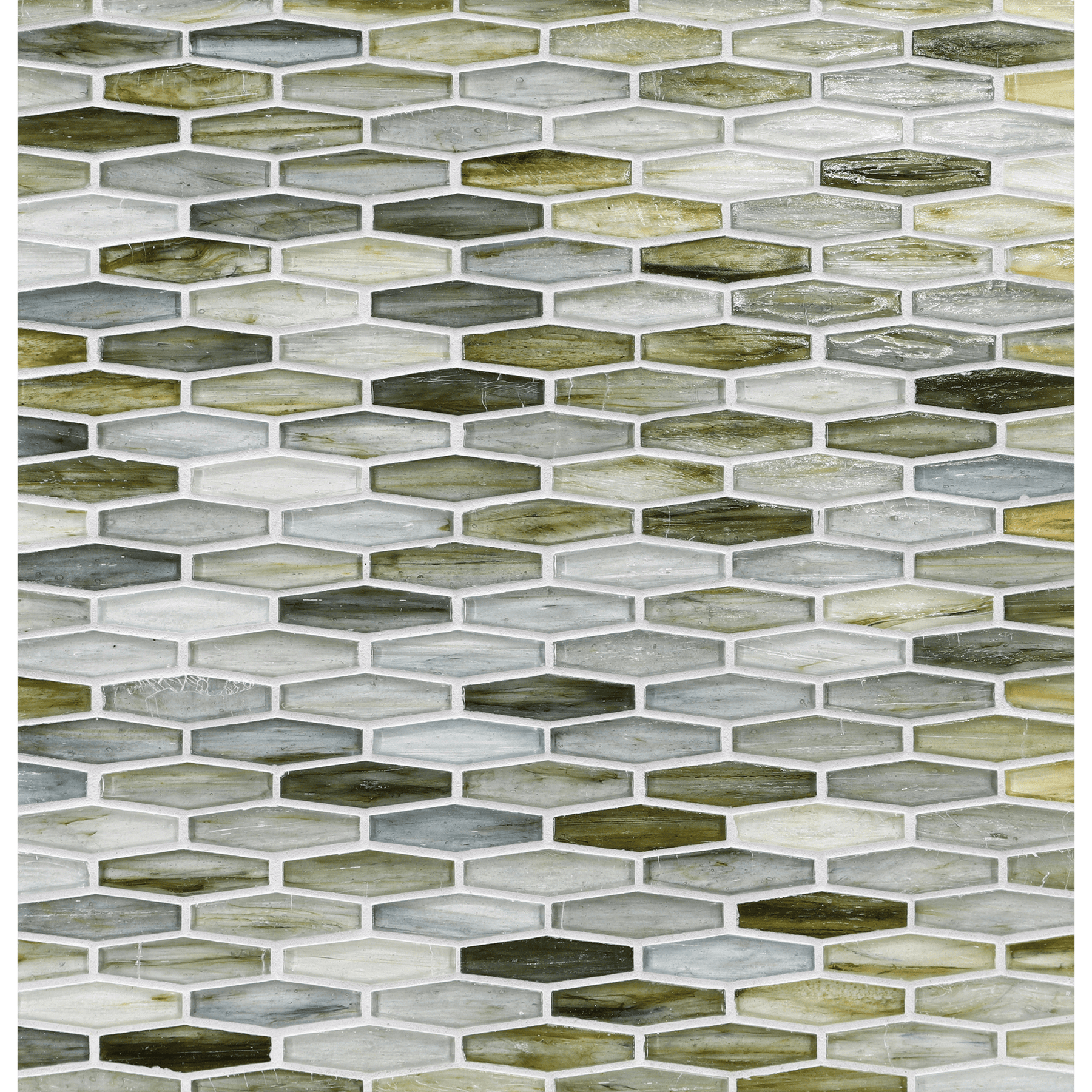 TOZEN: Strontium Martini Elongated Hexagon Field Mosaic (11.96"x12.58" | natural)