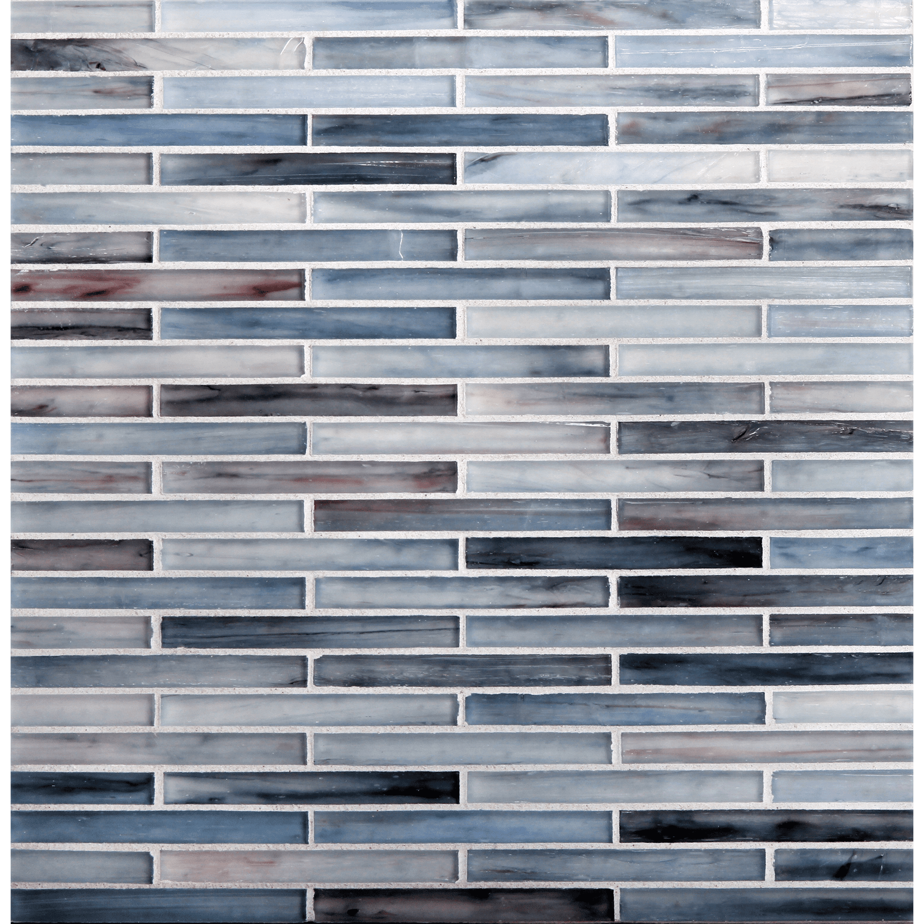 TOZEN: Tanzanite 0.5"x4" Staggered Joint Field Mosaic (9.92"x12.14" | silk)