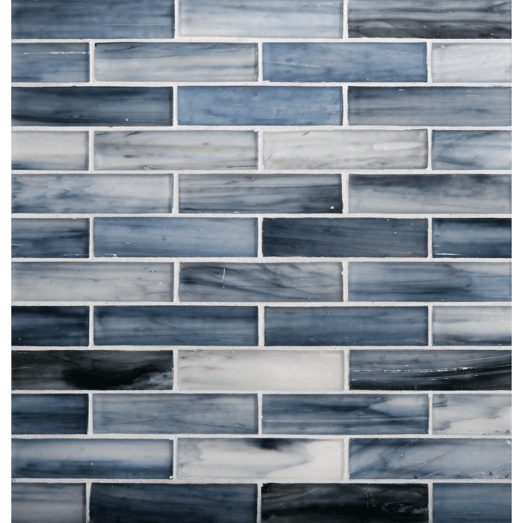 TOZEN: Tanzanite 1"x4" Staggered Joint Field Mosaic (9.92"x12.41" | silk)