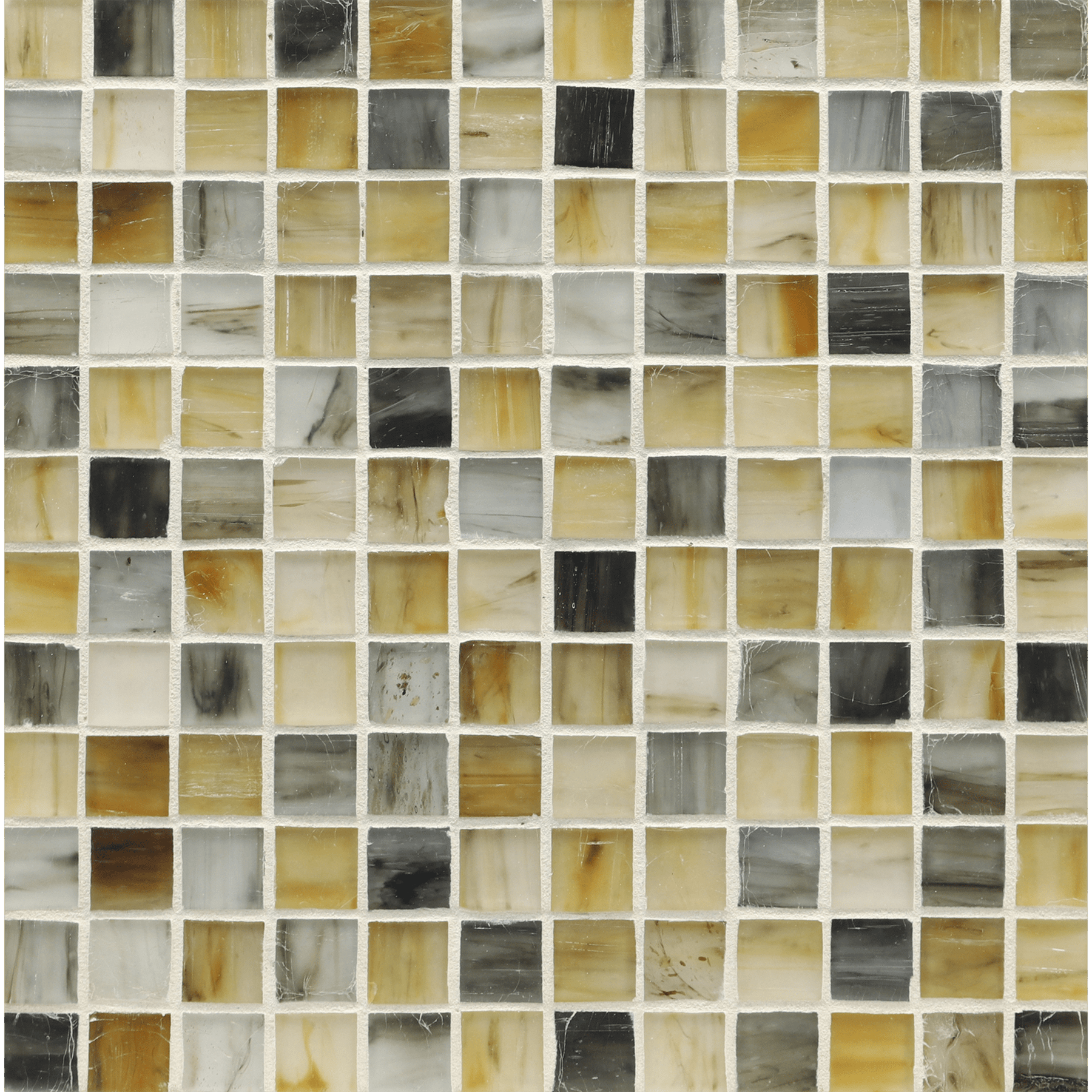 TOZEN: Tin 1"x1" Straight Stack Field Mosaic (12.51"x12.51" | silk)