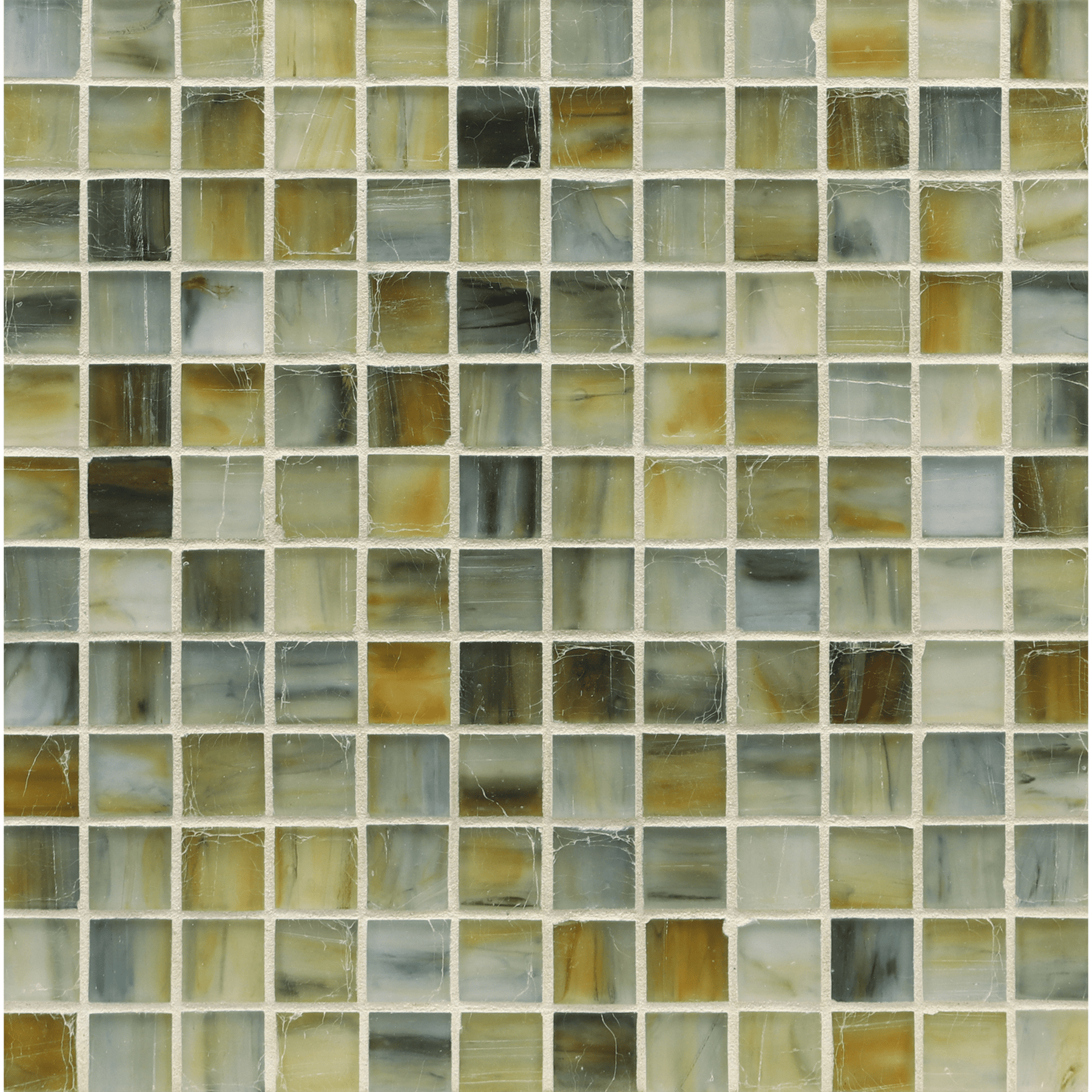 TOZEN: xenon 1"x1" Straight Stack Field Mosaic (12.51"x12.51" | silk)