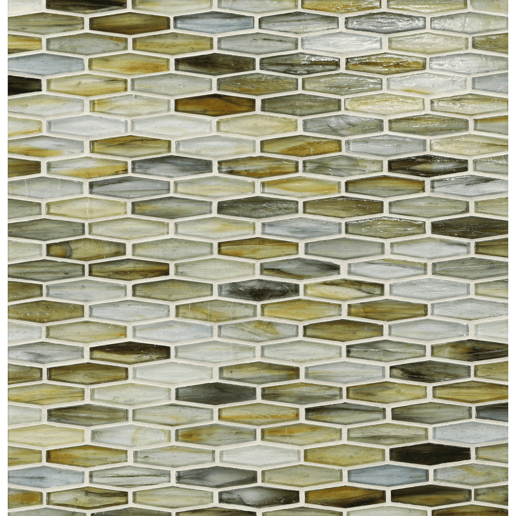 TOZEN: xenon Martini Elongated Hexagon Field Mosaic (11.96"x12.58" | natural)