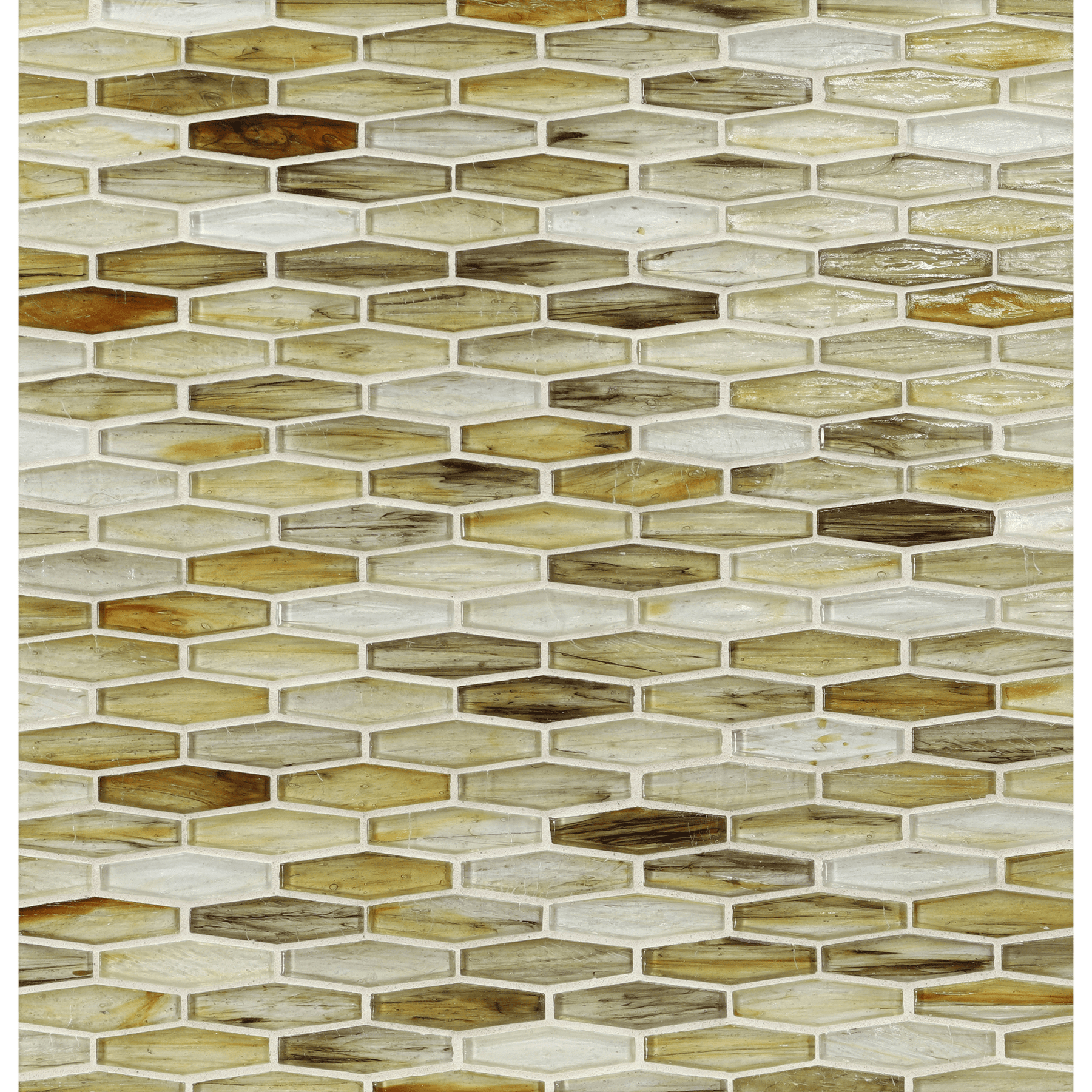 TOZEN: Yttrium Martini Elongated Hexagon Field Mosaic (11.96"x12.58" | natural)