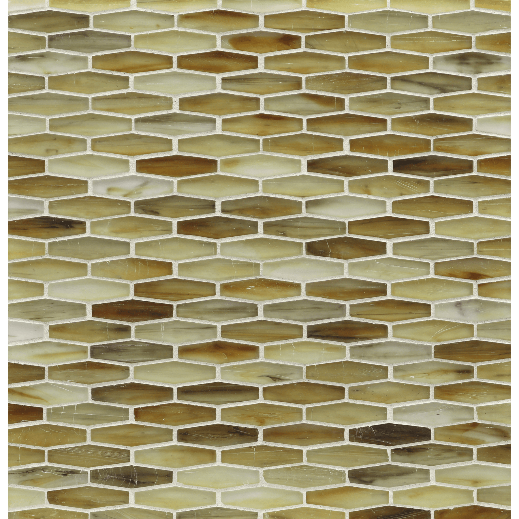 TOZEN: Yttrium Martini Elongated Hexagon Field Mosaic (11.96"x12.58" | silk)