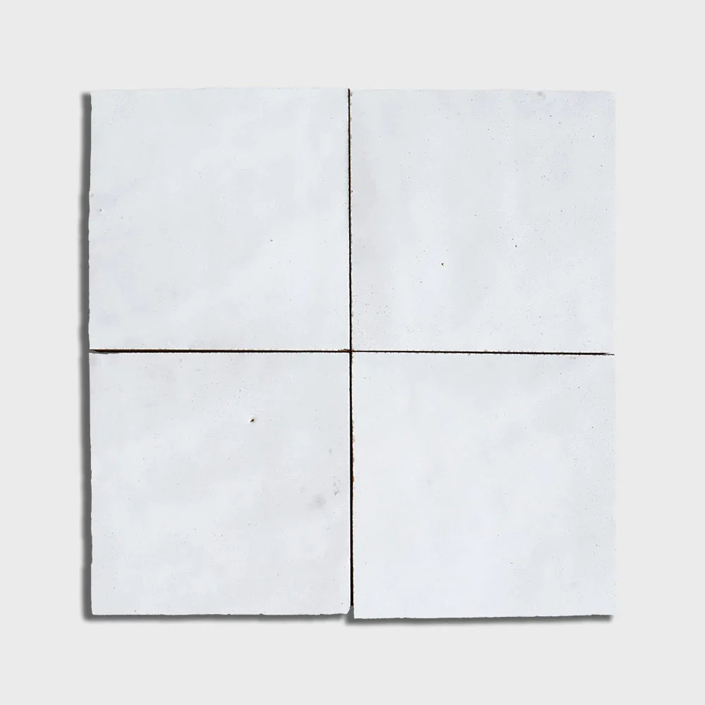 MOROCCAN ZELLIGE: Blanc Niege Zellige Field Tile (4