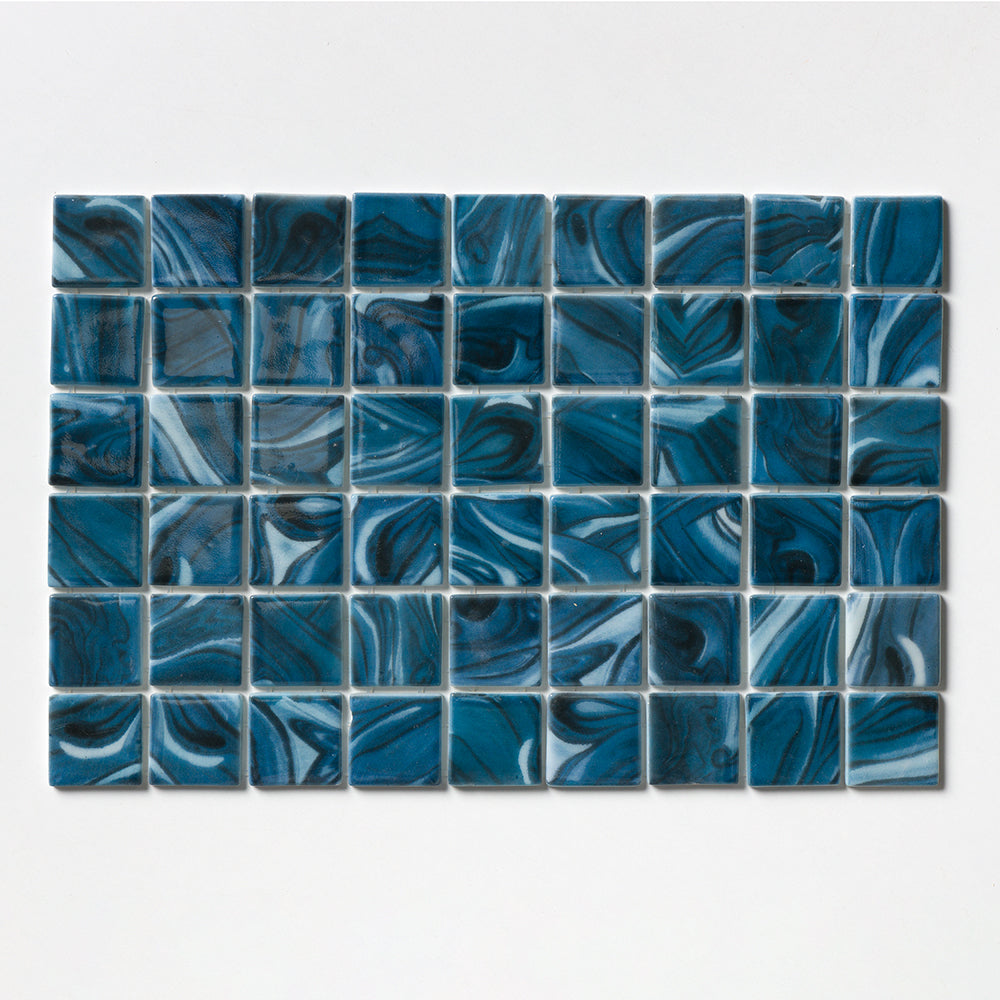 Breaktide Polished 2×2 Recycle Glass Mosaic 12 3/8×18 3/4 Image
