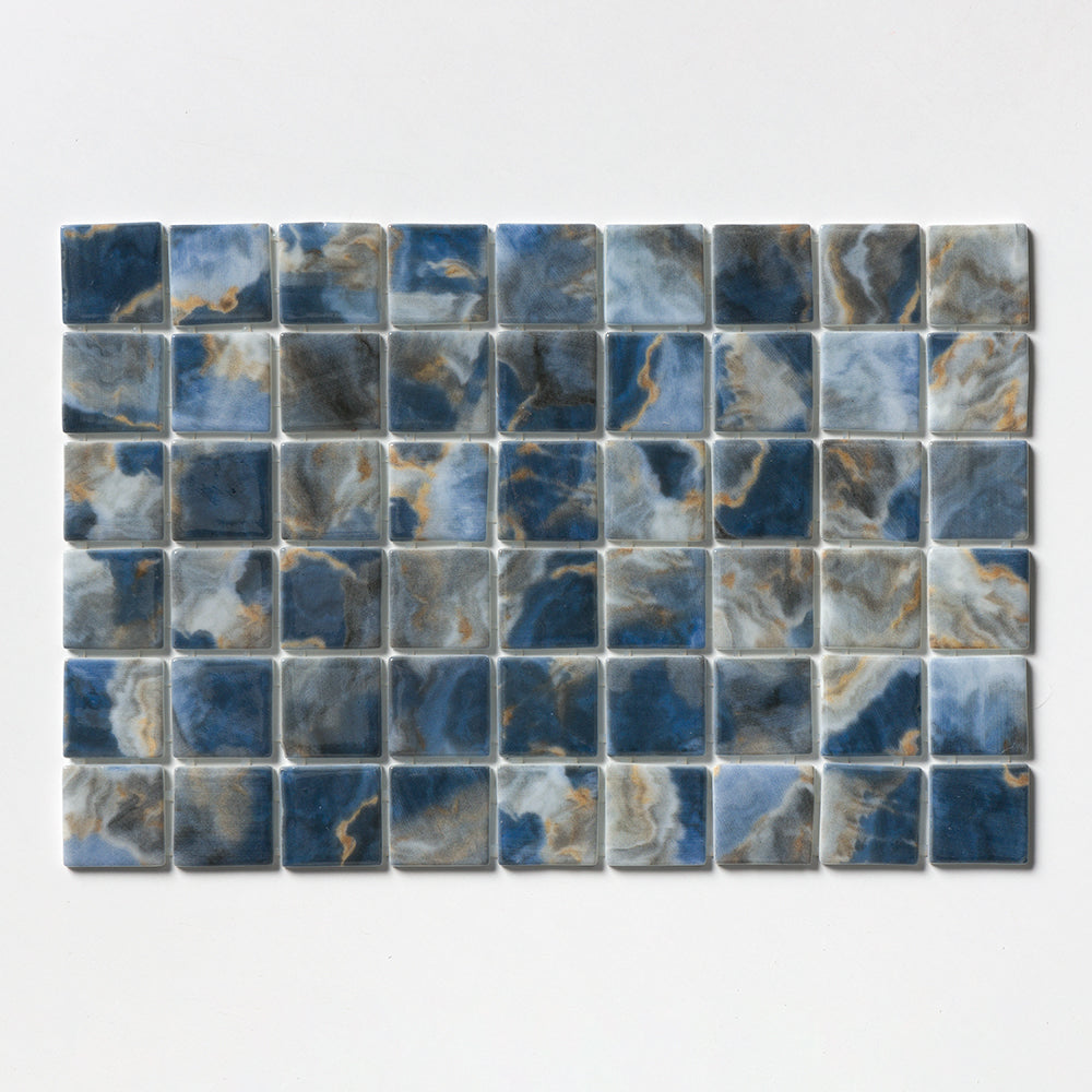 Vortice Polished 2×2 Recycle Glass Mosaic 12 3/8×18 3/4 Image