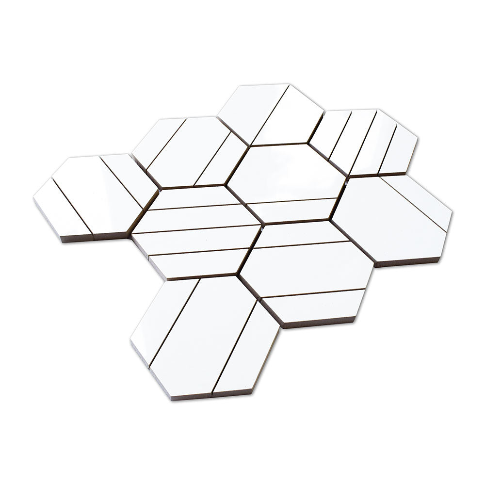 Alpine Polished Craft Hexagon Porcelain Mosaics 11 1/5×13 5/8 (WNR00015)