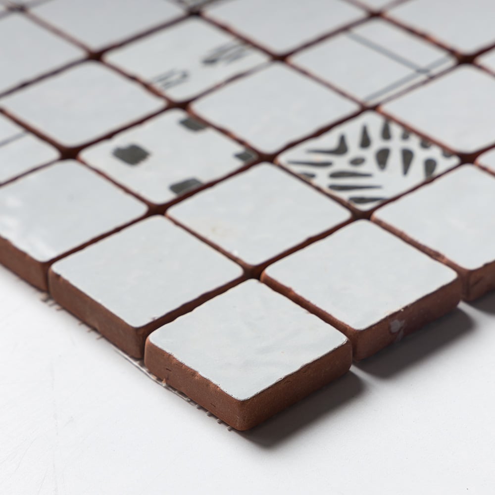 Antiqued Blend Multifinish 2×2 Glazed Terracotta Mosaics 12×12 (MS80027)