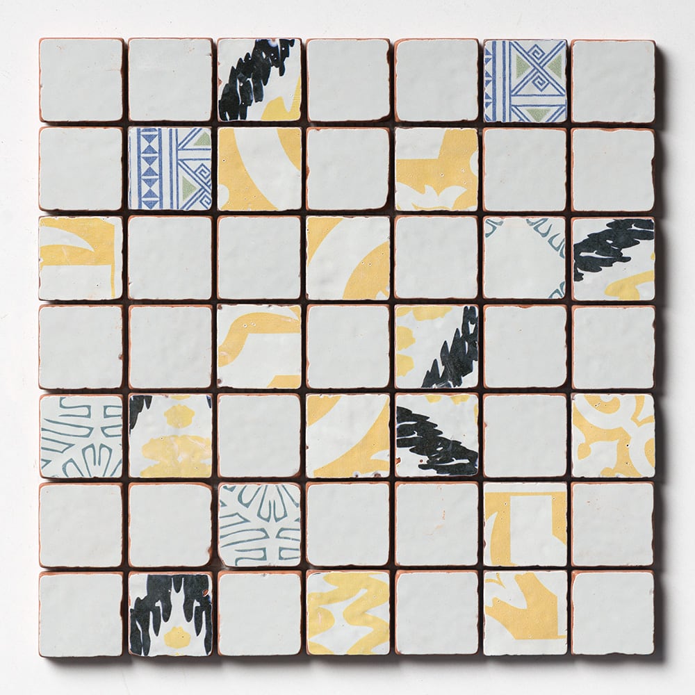 Antiqued Blend Multifinish 2×2 Glazed Terracotta Mosaics 12×12