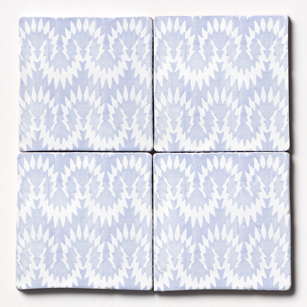 Marble Systems Antiqued Mallorca Indigo Wash glossy terracotta tile pattern swatch — available at Surface Group