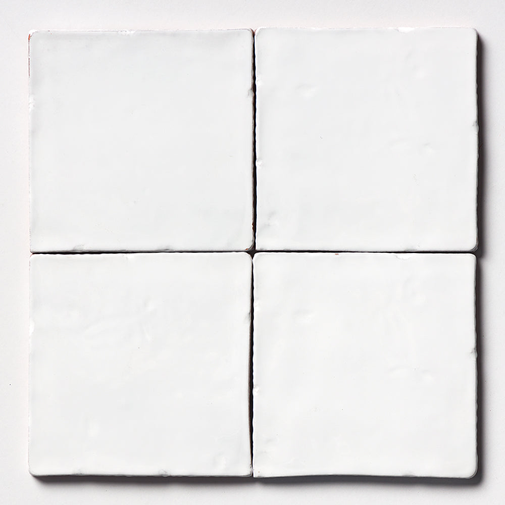 Marble Systems Antiqued Mallorca White glossy terracotta tile pattern swatch — available at Surface Group