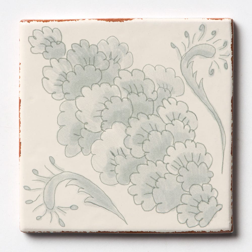ARCADIA: Flutter Glazed Terracotta Deco Field Tile (6"x6"x3/8 | matte)
