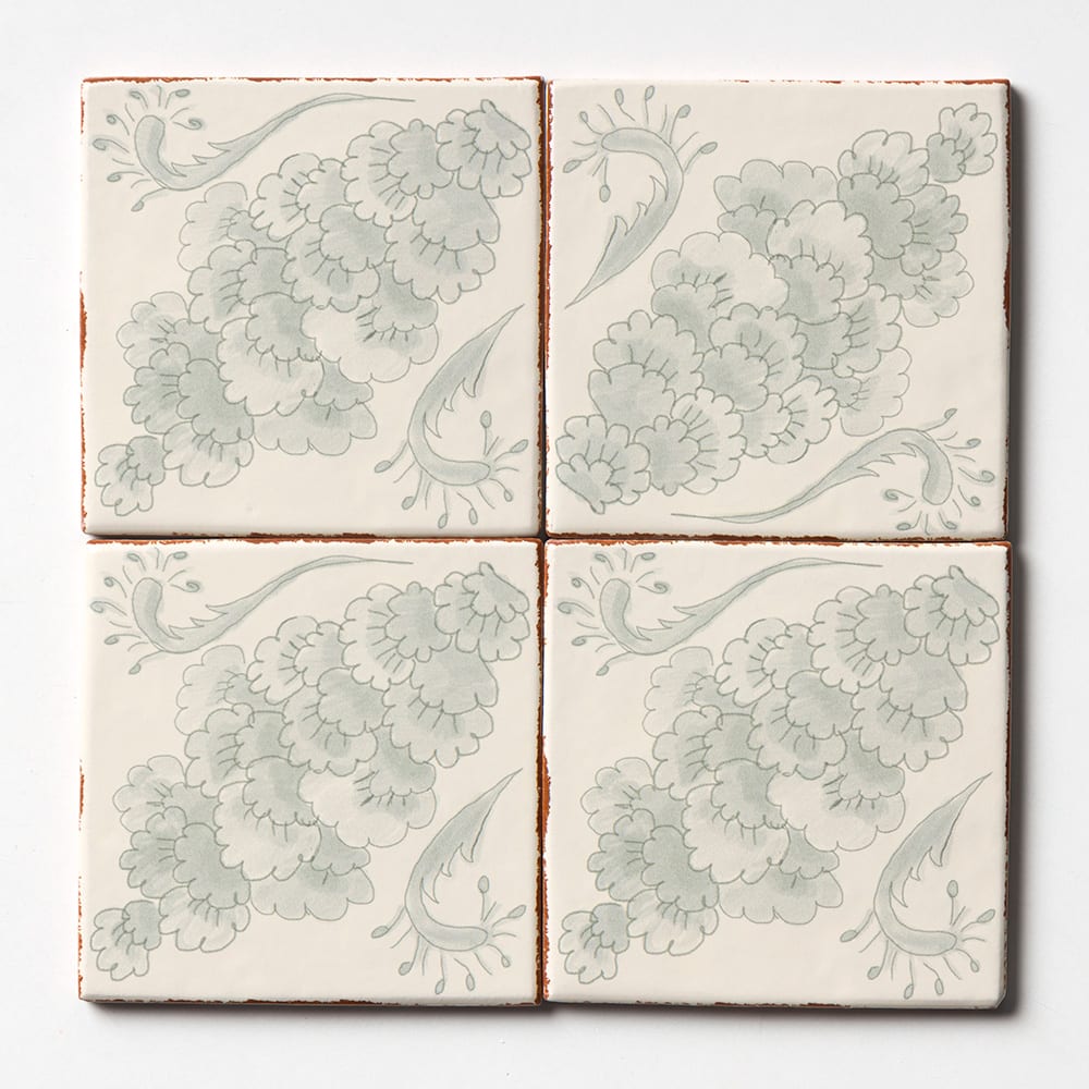 ARCADIA: Flutter Glazed Terracotta Deco Field Tile (6"x6"x3/8 | matte)