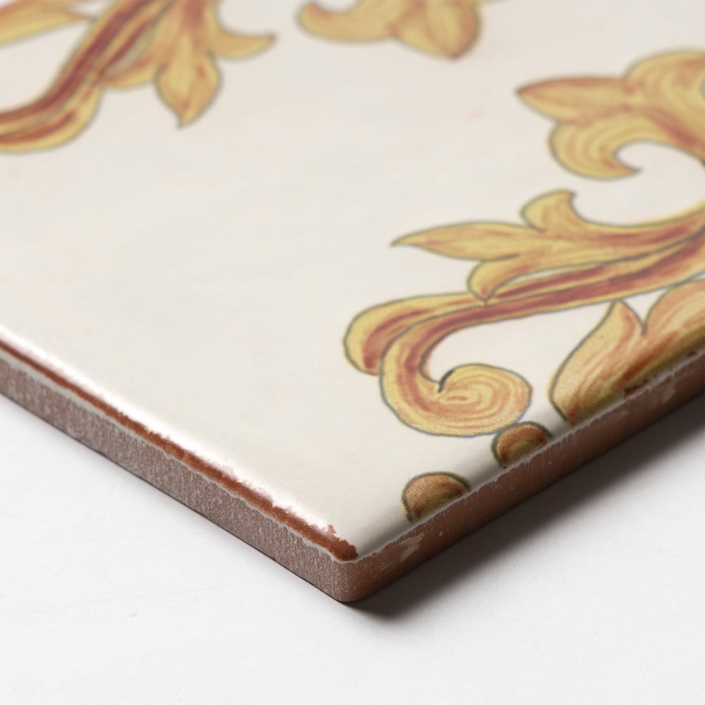 ARCADIA: Leif Glazed Terracotta Deco Field Tile (6"x6"x3/8 | matte)