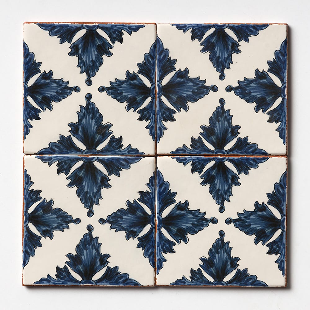 ARCADIA: Notch Glazed Terracotta Deco Field Tile (6"x6"x3/8 | matte)