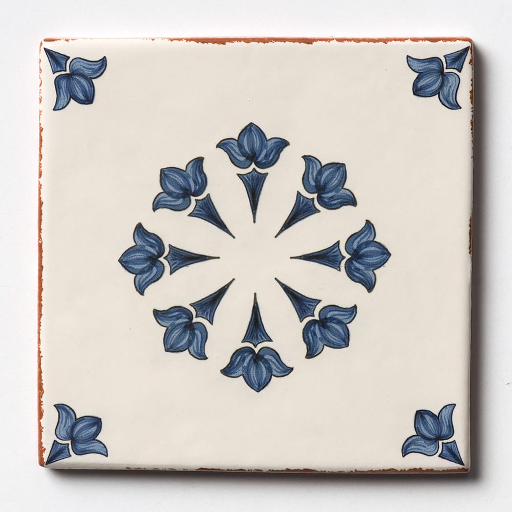ARCADIA: Rosebud Glazed Terracotta Deco Field Tile (6"x6"x3/8 | matte)