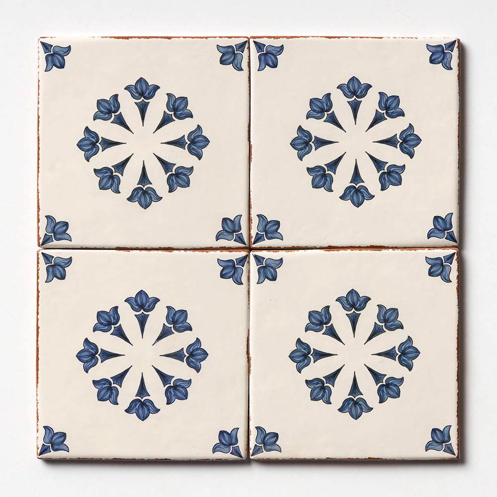 ARCADIA: Rosebud Glazed Terracotta Deco Field Tile (6"x6"x3/8 | matte)