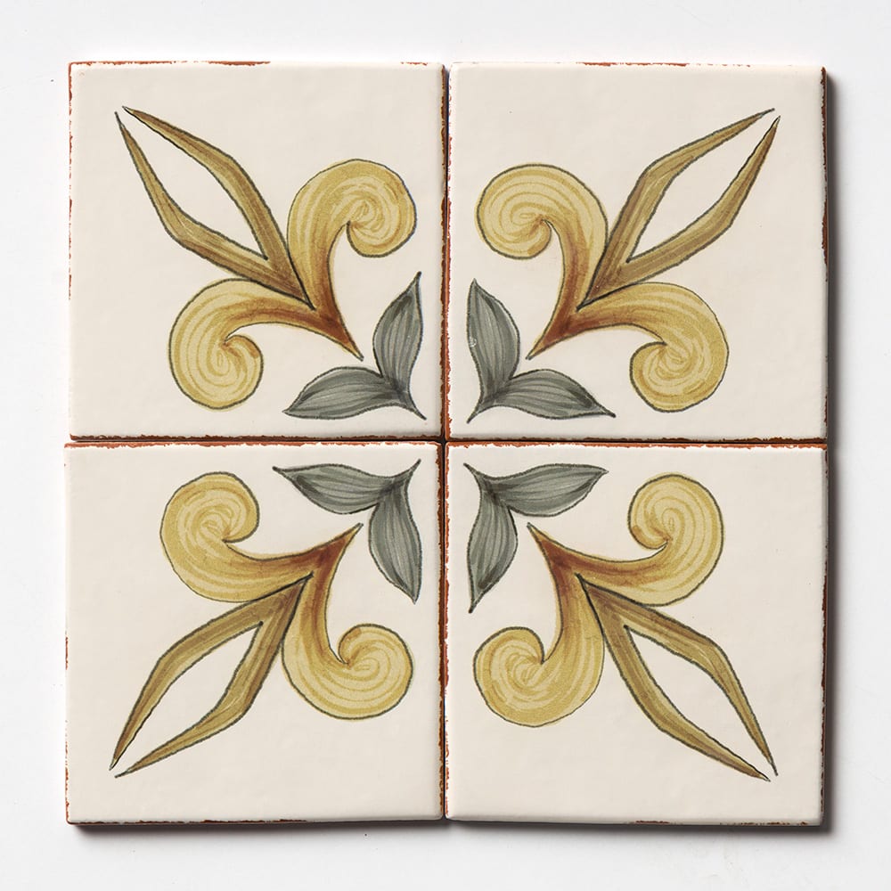 ARCADIA: Spire Glazed Terracotta Deco Field Tile (6"x6"x3/8 | matte)