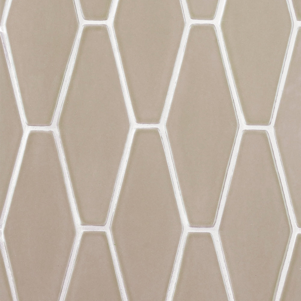 Latte Glossy Longest Hexagon Ceramic Tiles 3×7 7/8 (DC00206)
