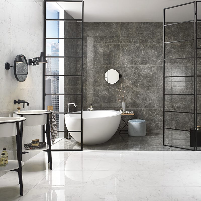 Bianco Carrara Polished Porcelain Tile 12×24 (WNB00337)