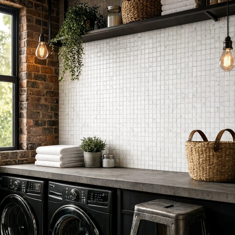 Bianco Dolomiti Classic Honed 2×2 Marble Mosaics 12×12 (MS02060)