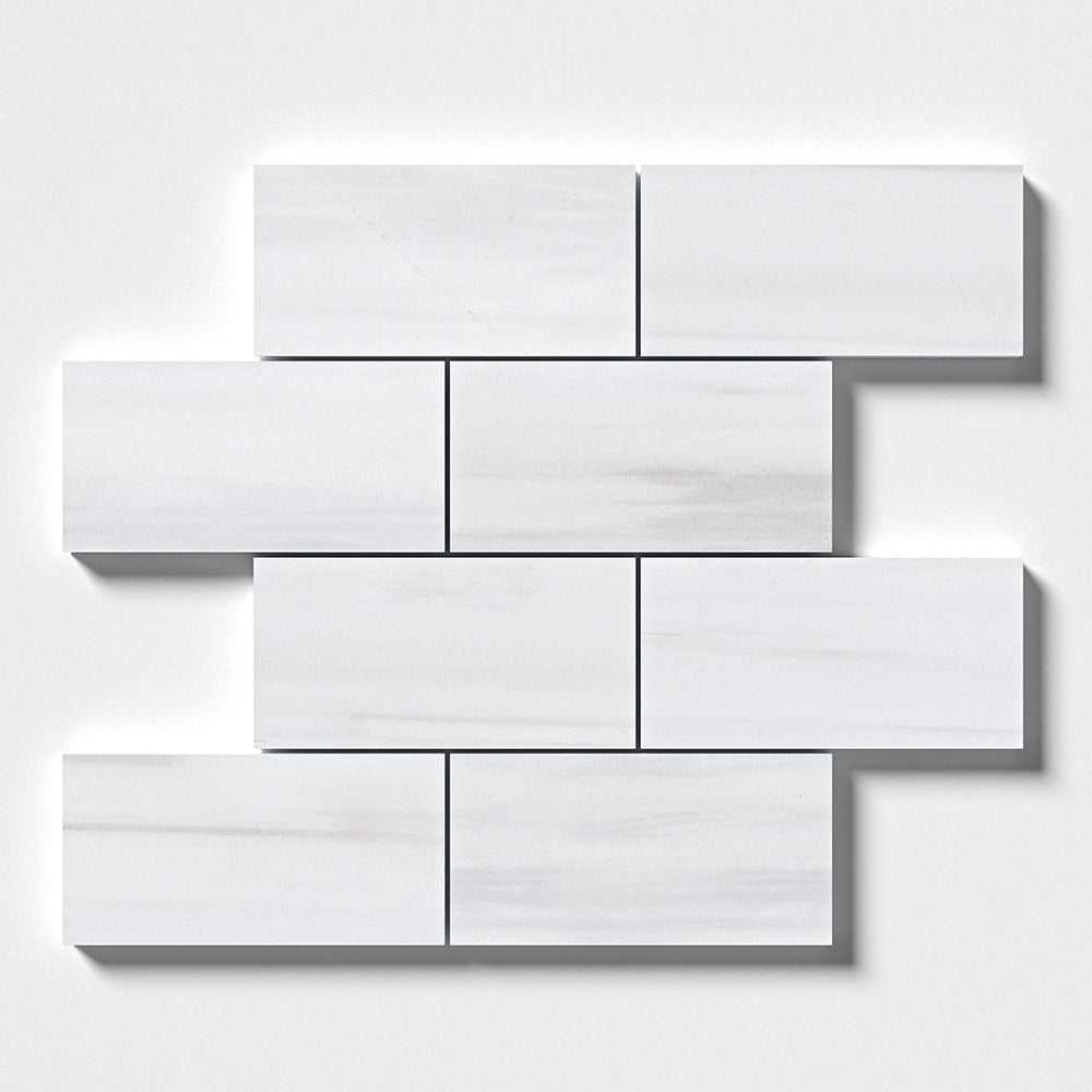 Marble Systems Bianco Dolomiti Classic Honed Marble Bianco Dolomiti matte tile pattern swatch — available at Surface Group