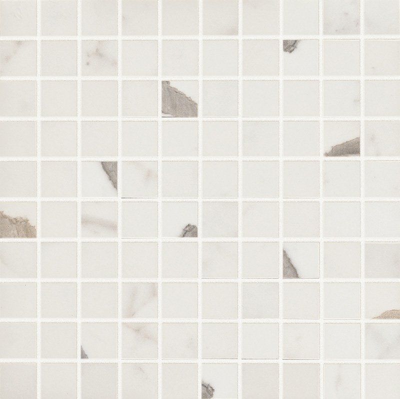 Bianco Statuario Polished 1×1 Porcelain Mosaic 12×12 Image