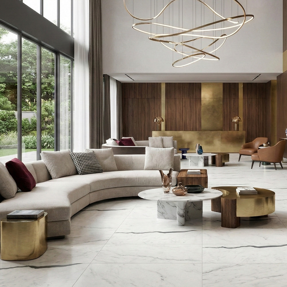 Bianco Statuario Matte Marble Look Porcelain Tiles 12×24 (WLE00136)