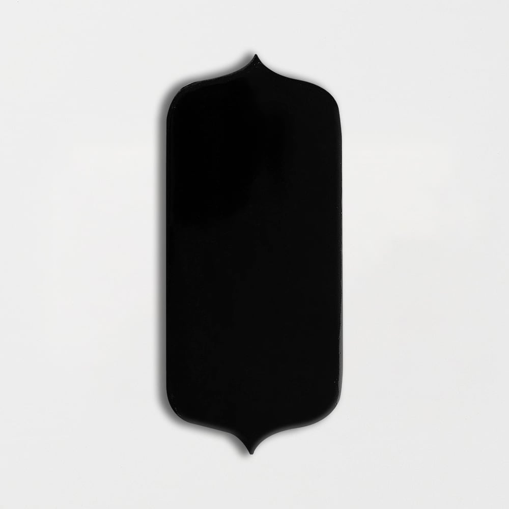 Black Glossy Tear Field Ceramic Tile 3 5/8×8 Image