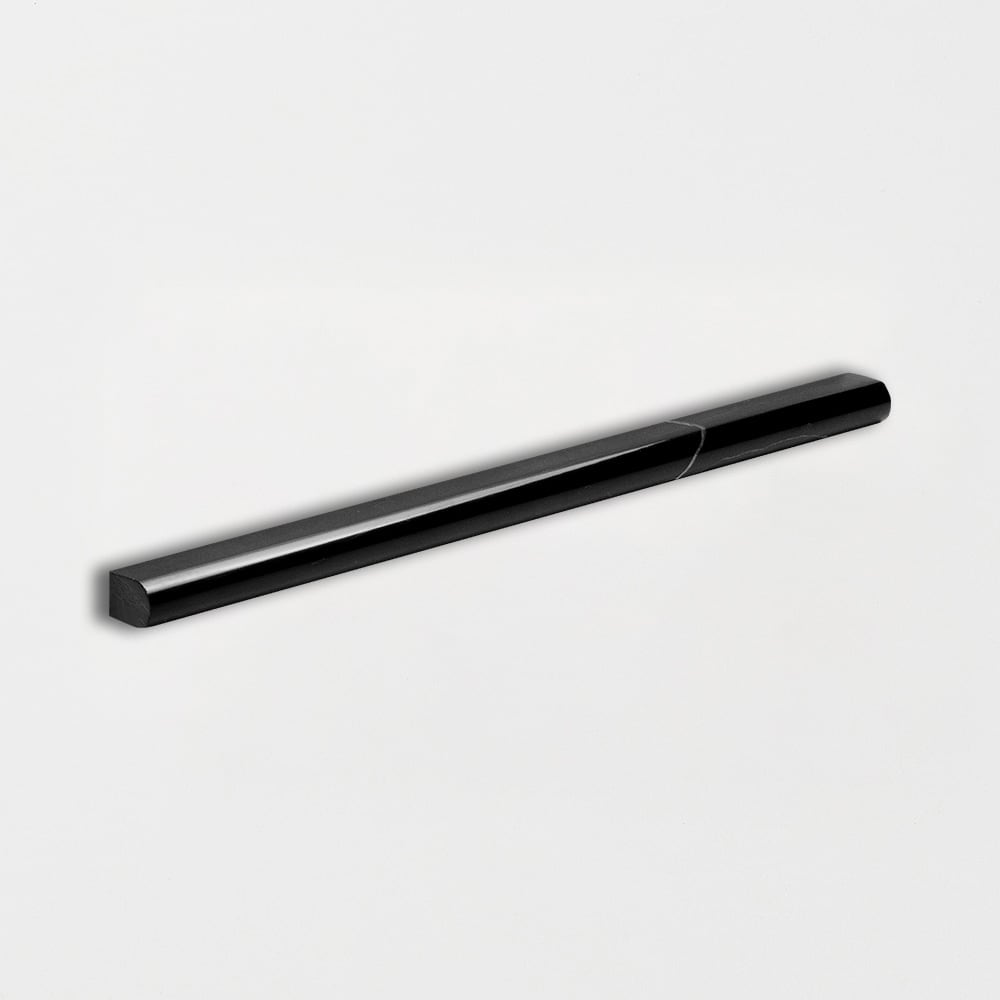 Black Polished Pencil Liner Marble Moldings 1/2×12 Image