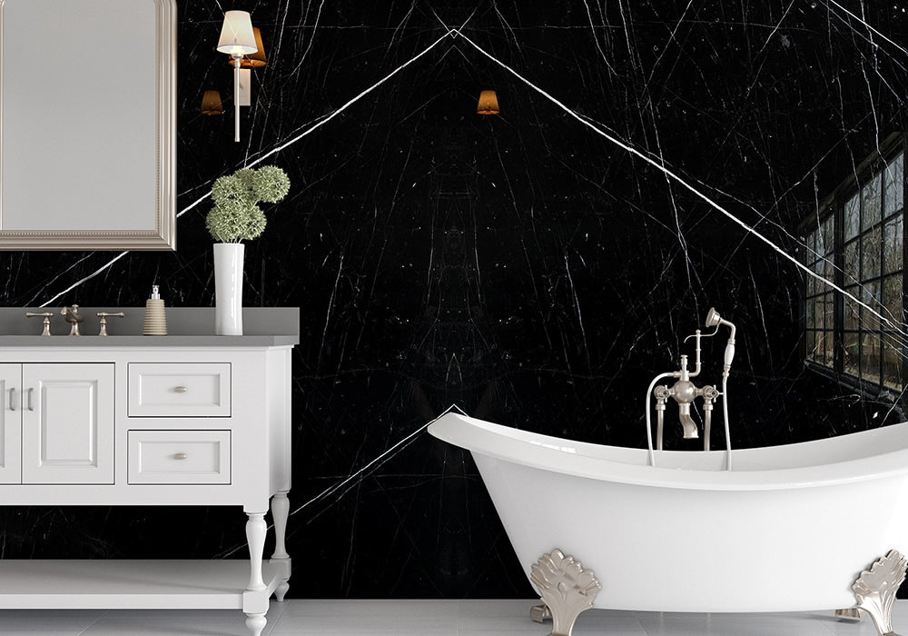 Black Polished Marble Slab Random