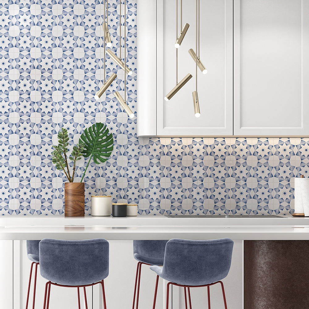 Blue Diamonds Glossy Ceramic Tile 6×6 (TL80376)