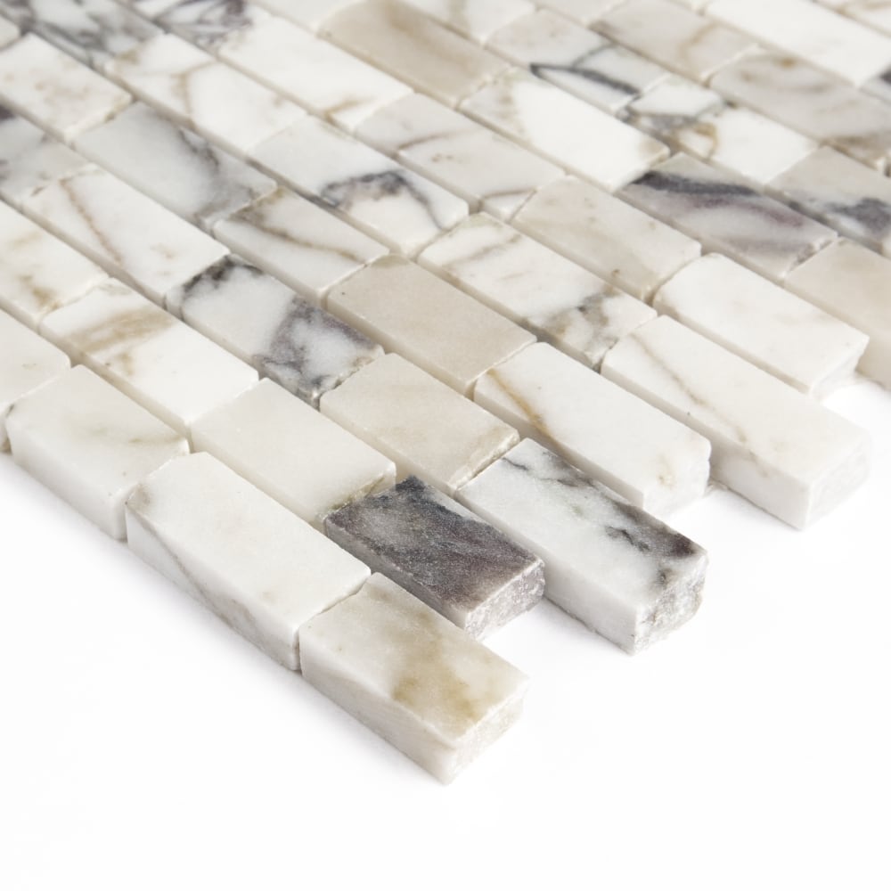 Calacatta Viola Honed Broken Joint Marble Mosaics 11 3/4×12 (MS90867)