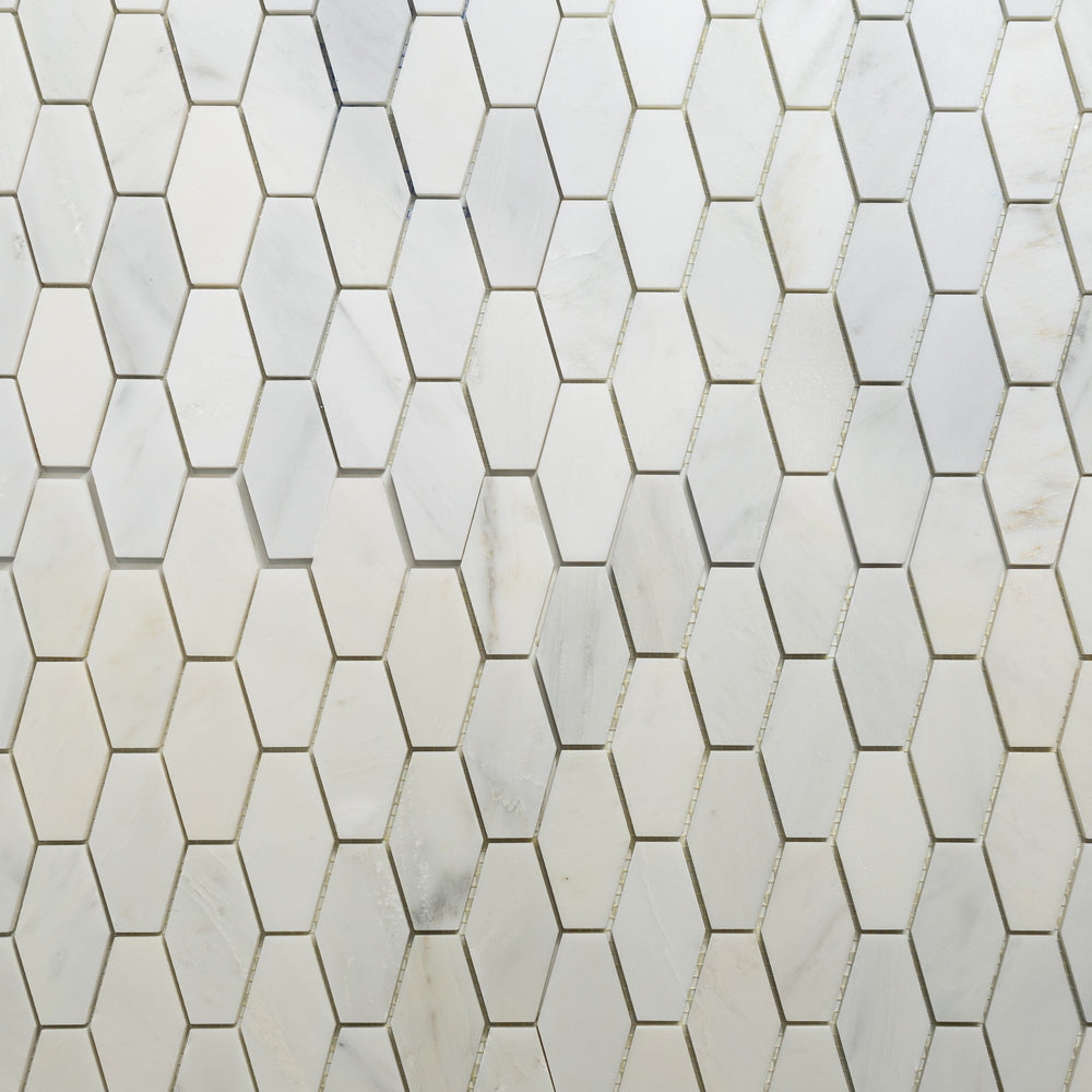 Marble Systems Calacatta Bella Honed Marble Calacatta Bella matte marble tile pattern swatch — available at Surface Group